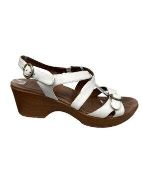 Dansko Julie Strappy Wedge Comfort Sandals White Size 41 EU 10.5-11 US